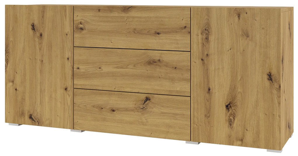 Komoda Avernic Typ 26 (čierna + dub artisan). Akcia -20%. Vlastná spoľahlivá doprava až k Vám domov. 1042059