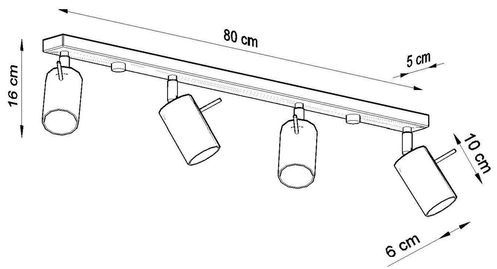 Stropné svietidlo RING 4L sivé