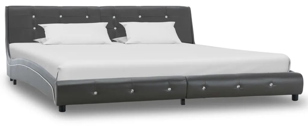 vidaXL Rám postele sivý umelá koža 180x200 cm