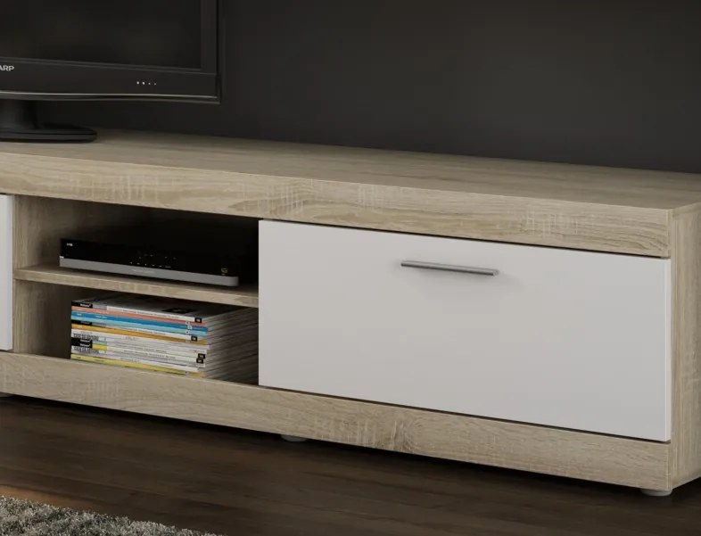 Obývacia stena Ares, dub sonoma/biela