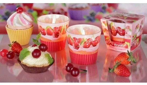 Sviečka Fruit Muffins Čerešňa a Jahoda 115 g