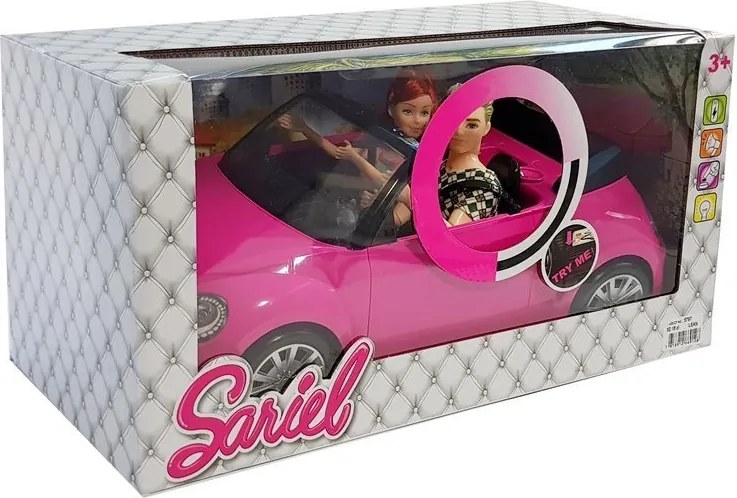 LEAN Toys Zvuková svetlá pre bábiku Car Coupe 43 cm ružová