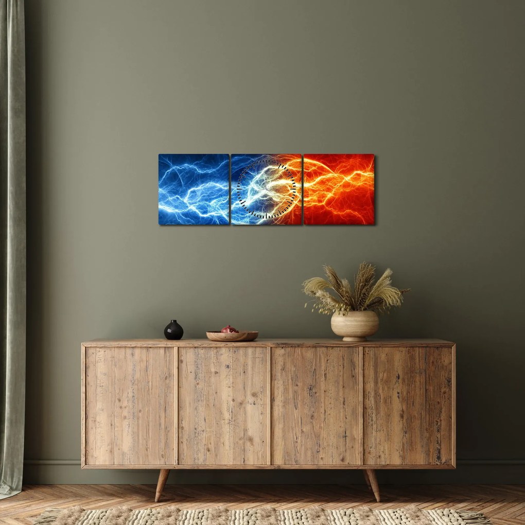 Obraz elektrického napätia (s hodinami) (90x30 cm)