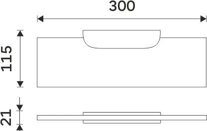 Nimco Polica, 30 cm NIKAU čierna - NKC 30091B-30-90