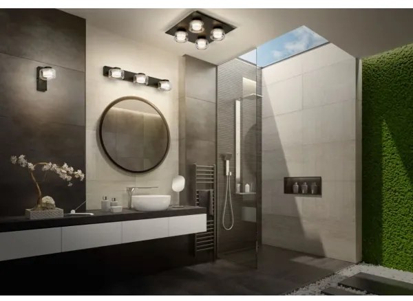 Ledvance -LED Kúpeľňové stropné svietidlo ORBIS FLAME 4xLED/5,5W/230V IP44 čierna