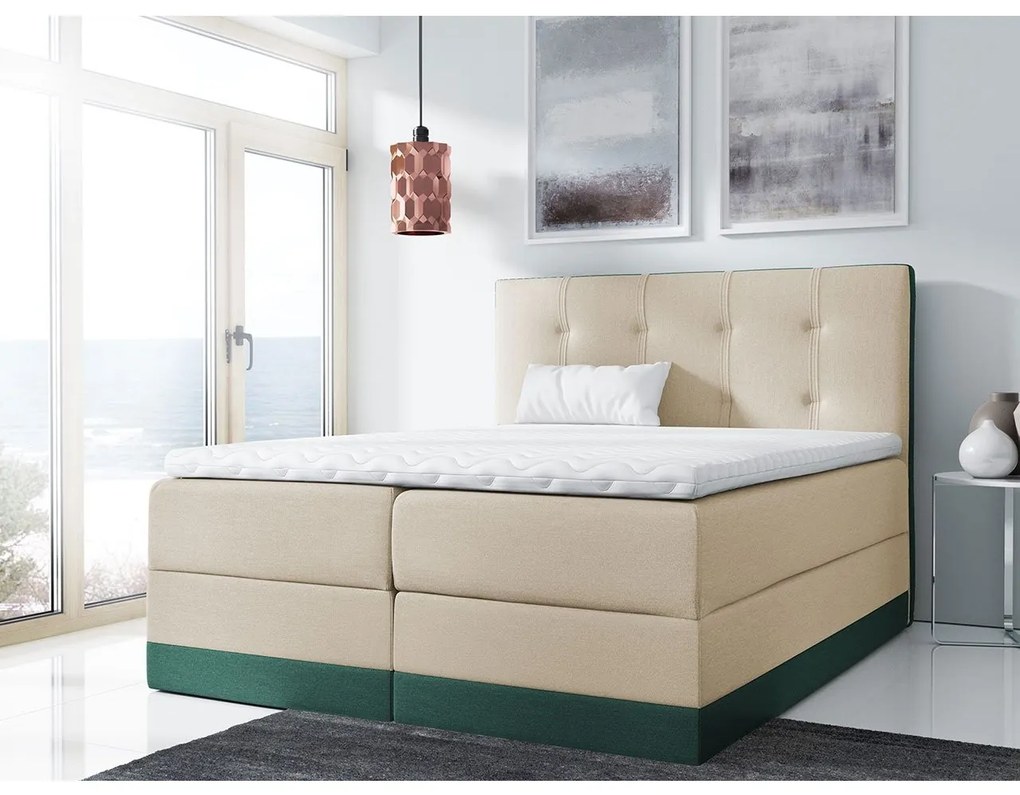 Kontinentálna posteľ Orlando, Rozmer postele: 160x200, Dostupné poťahy: Kameleon 04 + Kameleon 15