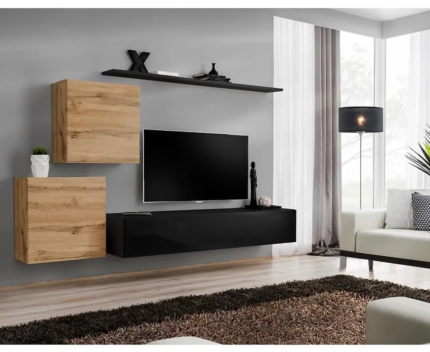 Obývacia stena Switch V Wotan/Čierna