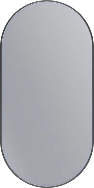 Erga Oval, oválne zrkadlo 50x100cm, čierny rám, ERG-V01-OVAL-5010-BK