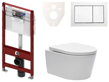 Cenovo zvýhodnený závesný WC set TECE do ľahkých stien / predstenová montáž + WC SAT Brevis SIKOTS3W1, 1 ks