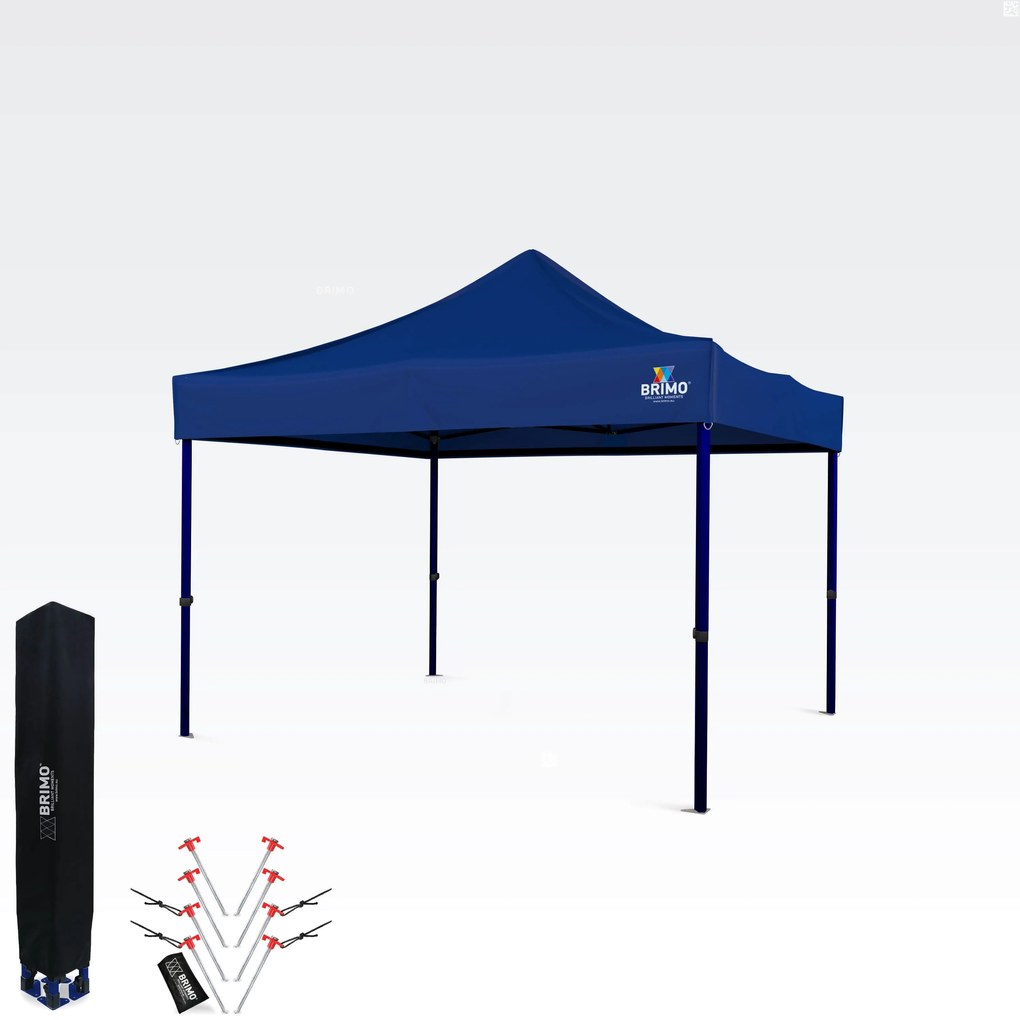 BRIMO Nožnicový stan 3x3 m – Rýchla montáž a 100% ochrana pre Párty a Oslavy - bez 3 stien - Modrá 31