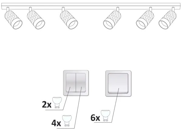 Bodové svietidlo ARRAS 6xGU10/10W/230V čierna