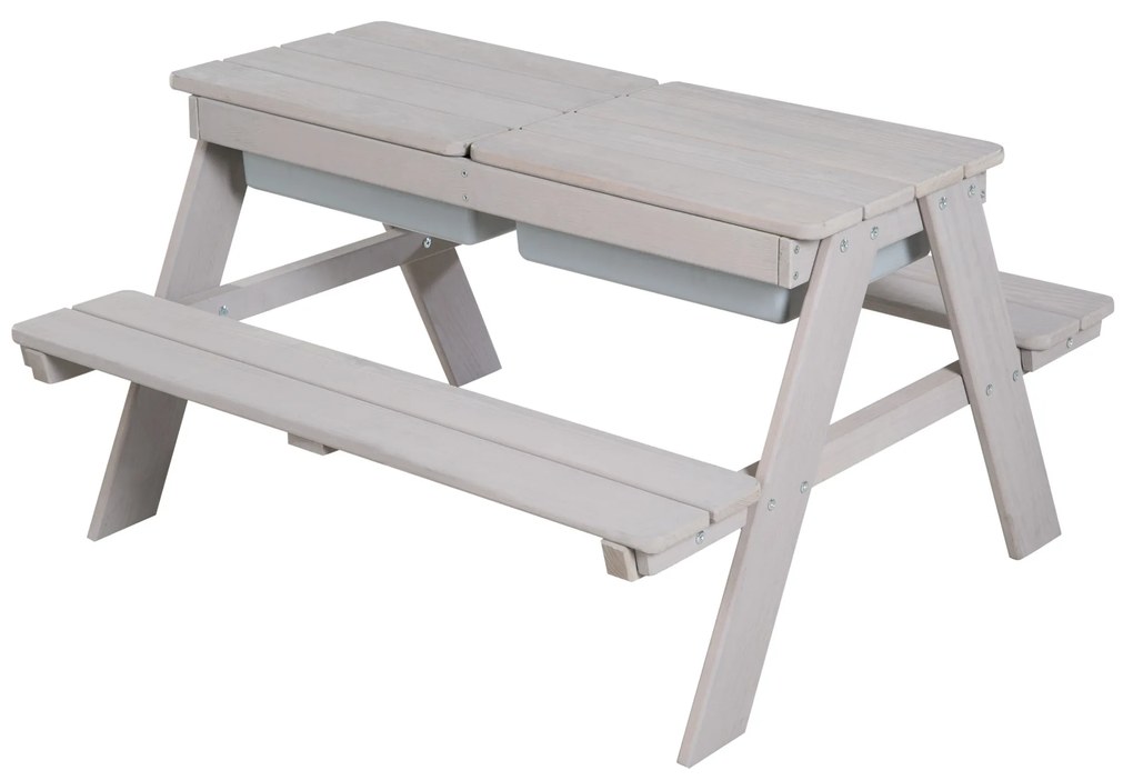 roba Vonkajšia detská sedacia súprava (s vaničkami na hranie, sivá)  (100397128)