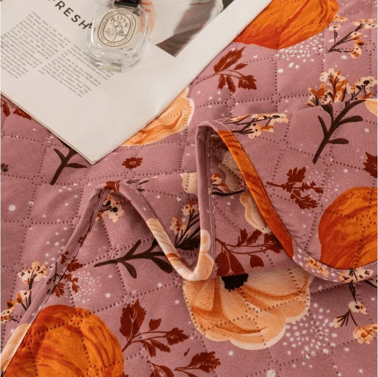 Prehoz na posteľ PUMPKINS ROSAVIE, staroružový Rozmer: 220 x 240 cm