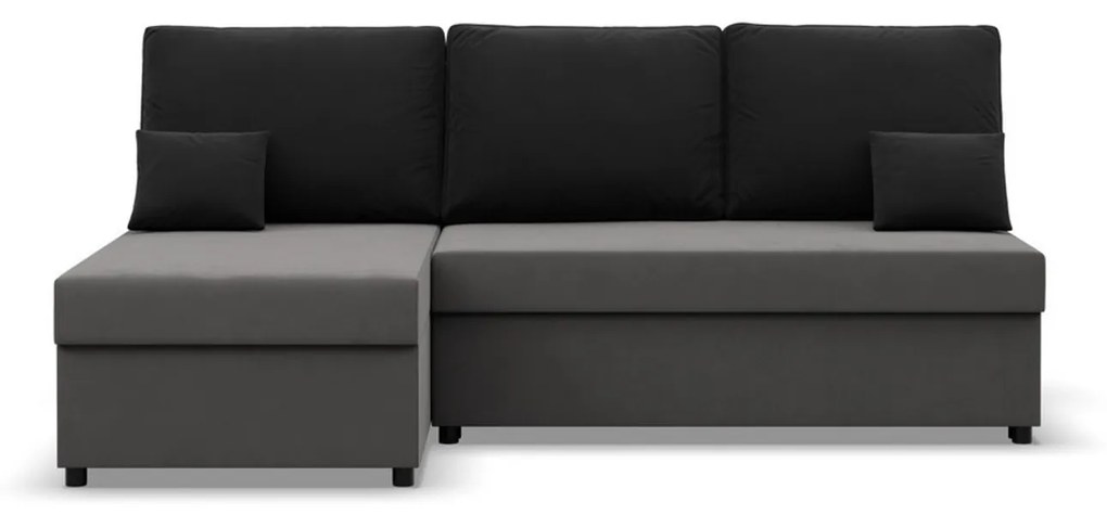 Rohová rozkladacia sedacia súprava DELI Sivá/čierna