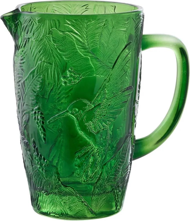 Zelený sklenený džbán s vrúbkami Saint-Émilion - 12*20 cm / 1000 ml