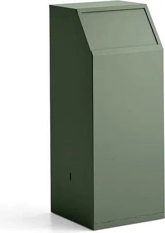 Odpadkový kôš s push vekom MELROSE, 1000x395x400 mm, olivovozelená