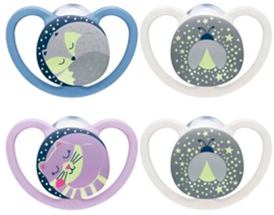 NUK Dojčenský cumlík NUK Space Nights 6-18m 2ks/BOX chlapec