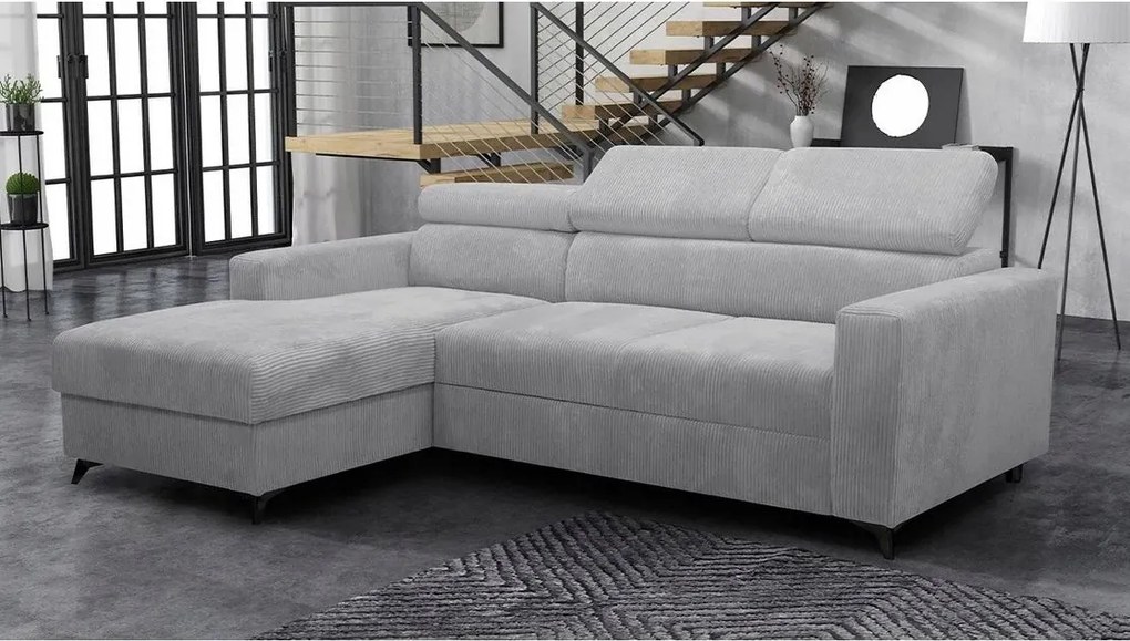 Rohová sedačka Laviosuna Premium (sivá) (s úl. priestorom) (L)