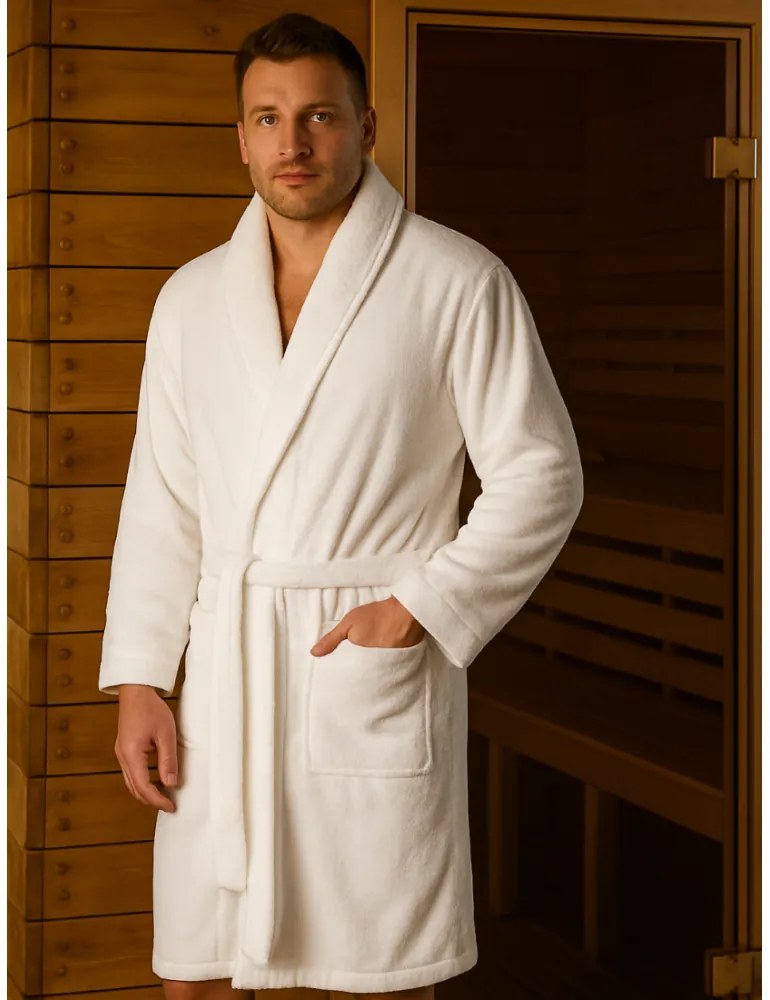 Župan z mikrovlákna biely FARO, 2XL