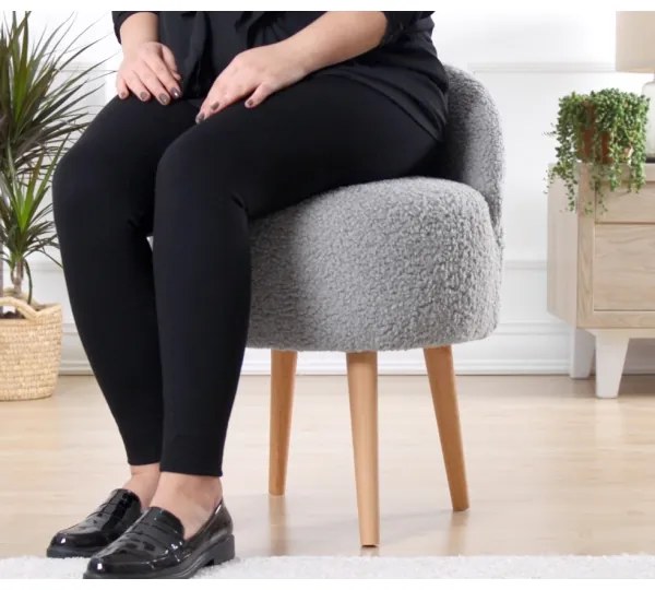 Taburet MIKI, priemer 46 cm, sivý