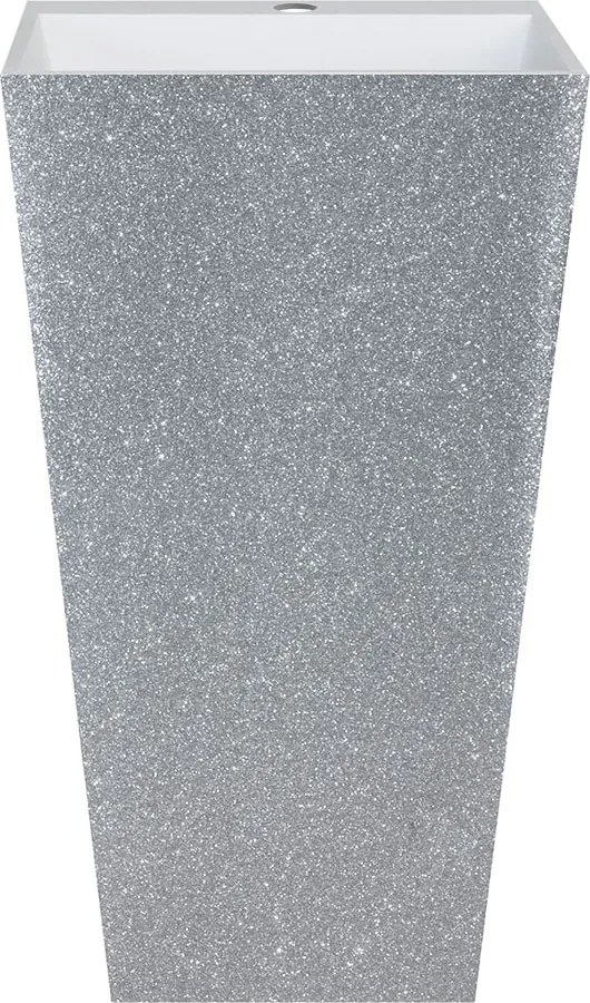 Besco Voľne stojace umývadlo z liateho mramoru Vera Glam S UM VS-OPB 50x42x85 cm, s otvorom pre batériu