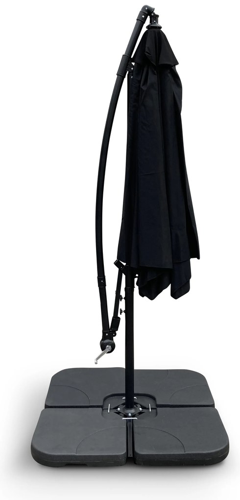 Záhradný slnečník Hook pr. 3m čierny