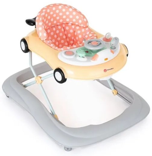 PETITE&amp;MARS - Detské chodítko s melódiou CABRIO 2xAA oranžová