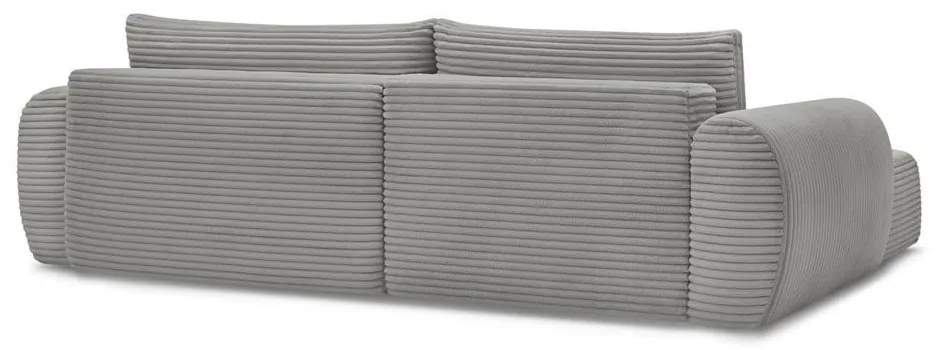 Tmavosivá menčestrová rozkladacia rohová pohovka (ľavý roh) Lucien – Bobochic Paris