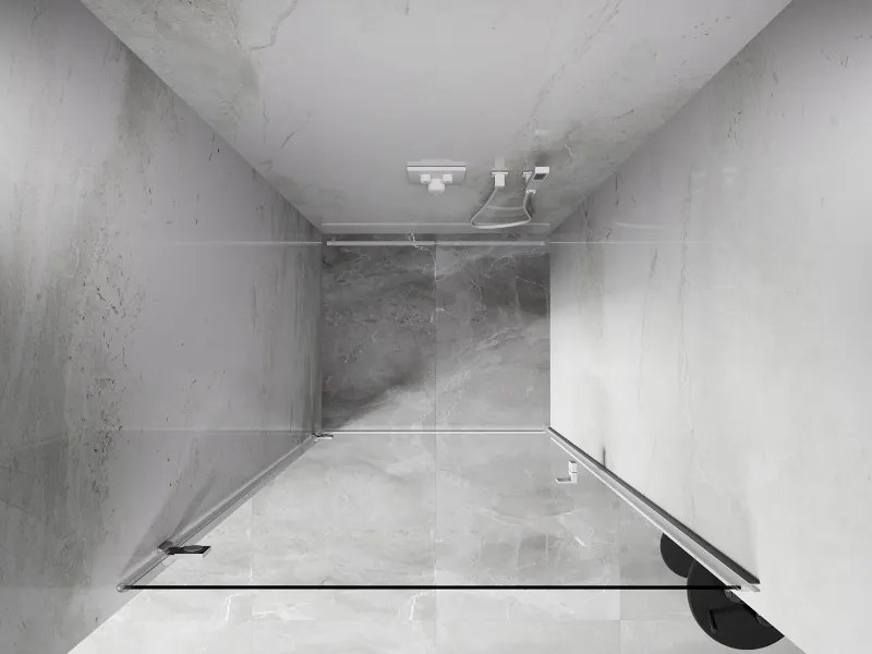 Mexen, Mexen Lunar-B Otočné ľavé sprchové dvere 90 cm, transparentné, biele - 832-090-000-20-00-L