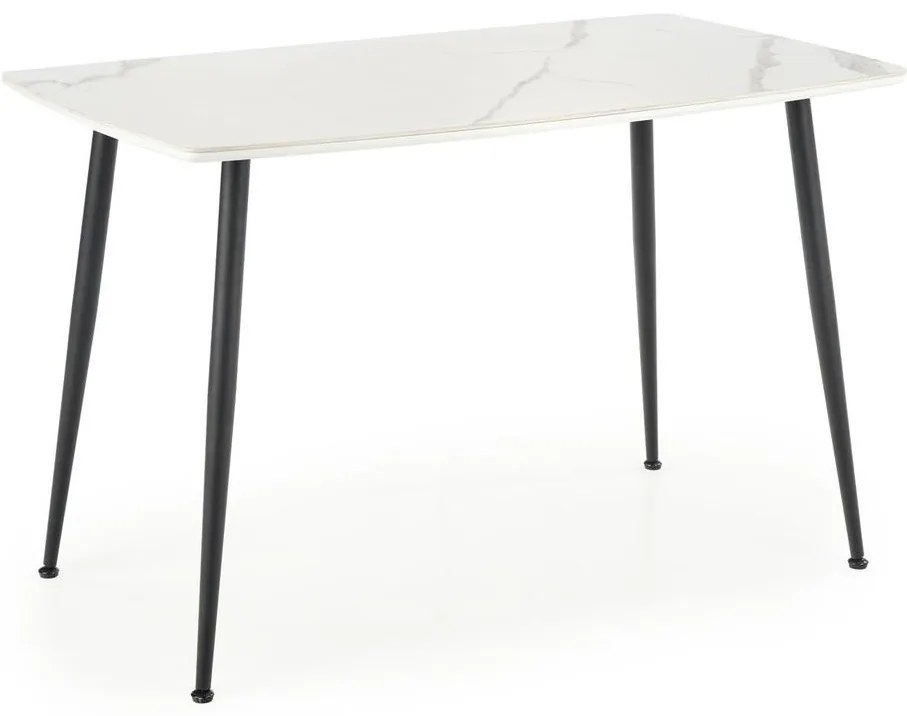 Jedálenský stôl ALARA, dekór biely mramor/čierna