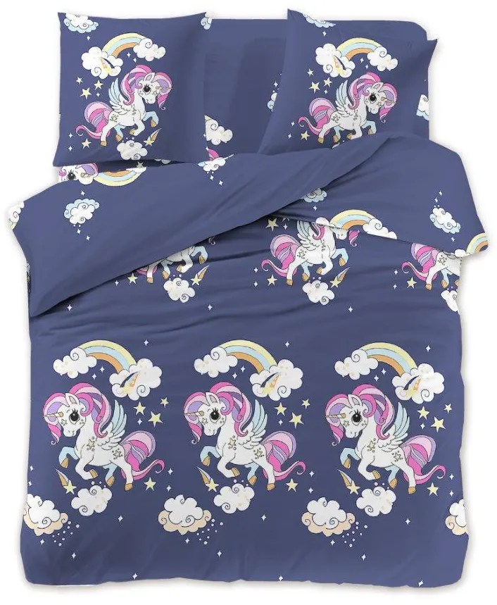 Detské obliečky z mikrovlákna UNICORN modré Rozmer obliečky: 70 x 80 cm | 140 x 200 cm