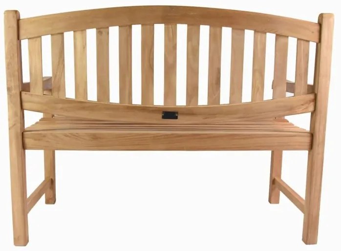 2 miestna lavica DIVERO, ošetrené teakové drevo, 120 cm
