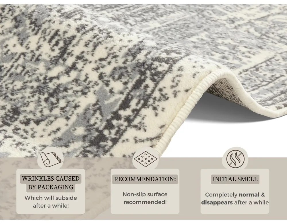 Sivo-krémový koberec Hanse Home Celebration Plume, 120 x 170 cm