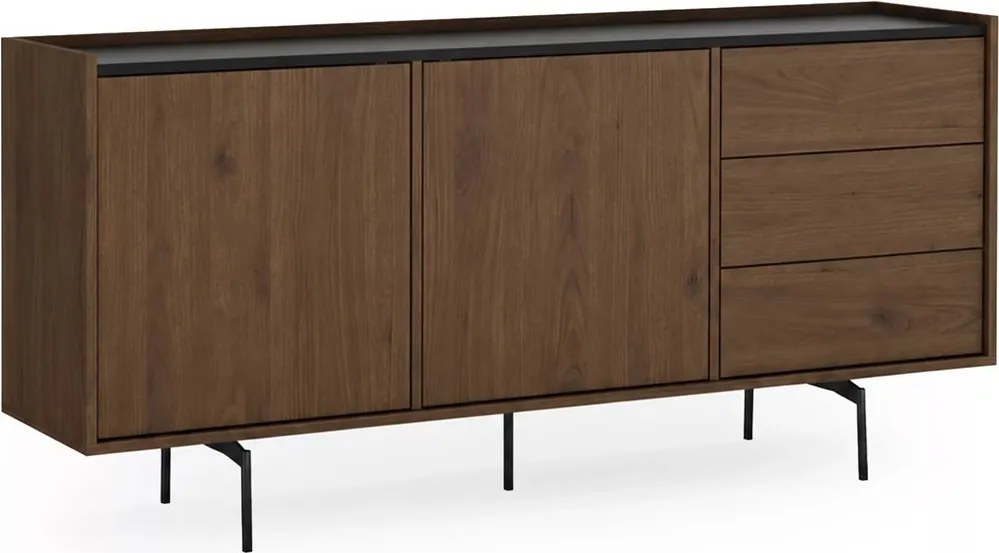 Elegantná komoda Zenar 170 cm so zásuvkami - orech / čierna
