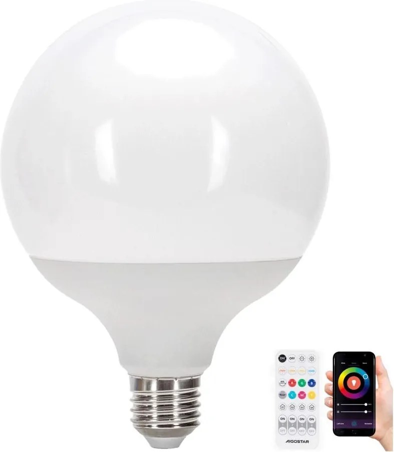 LED RGBW Stmievateľná žiarovka MESH G120 E27/18W/230V 6500K + DO - Aigostar