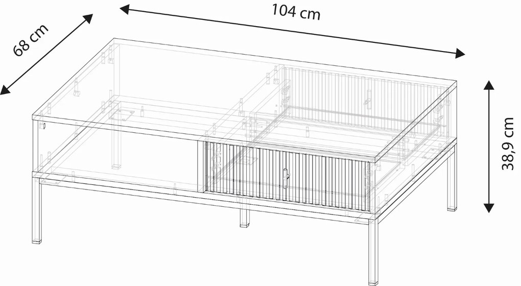 Konferenčný stolík Maggiore 104 cm čierny/zlatý