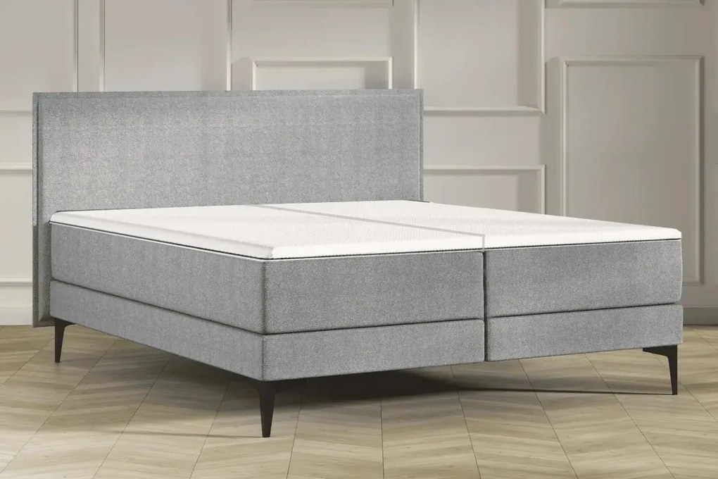 Sivá kontinentálna posteľ Emma Elite boxspring Komfort 200x180