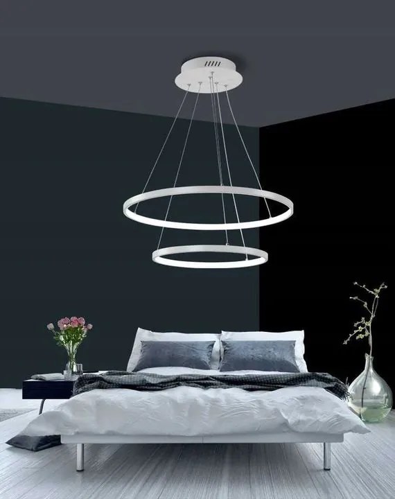 Toolight - LED závesné svietidlo Vegas 40+60cm + diaľkové ovládanie, biela, OSW-07858