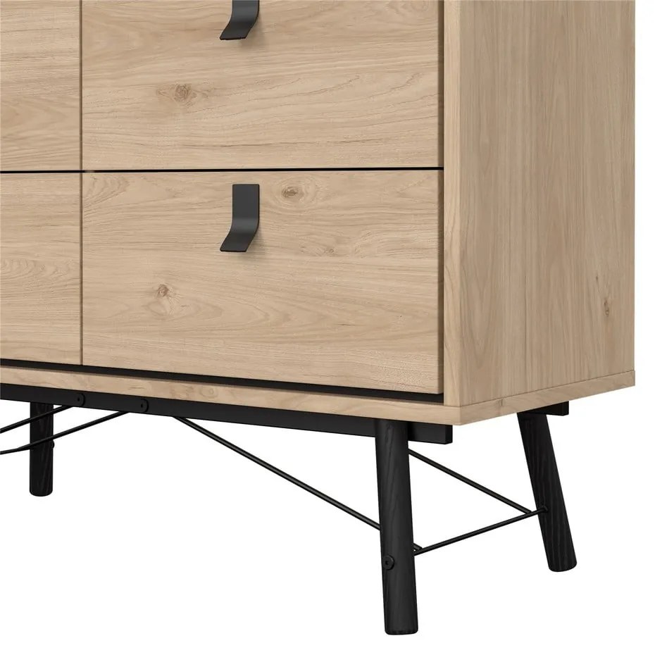 Nízka komoda v dekore duba v prírodnej farbe 102x99 cm Ry – Tvilum