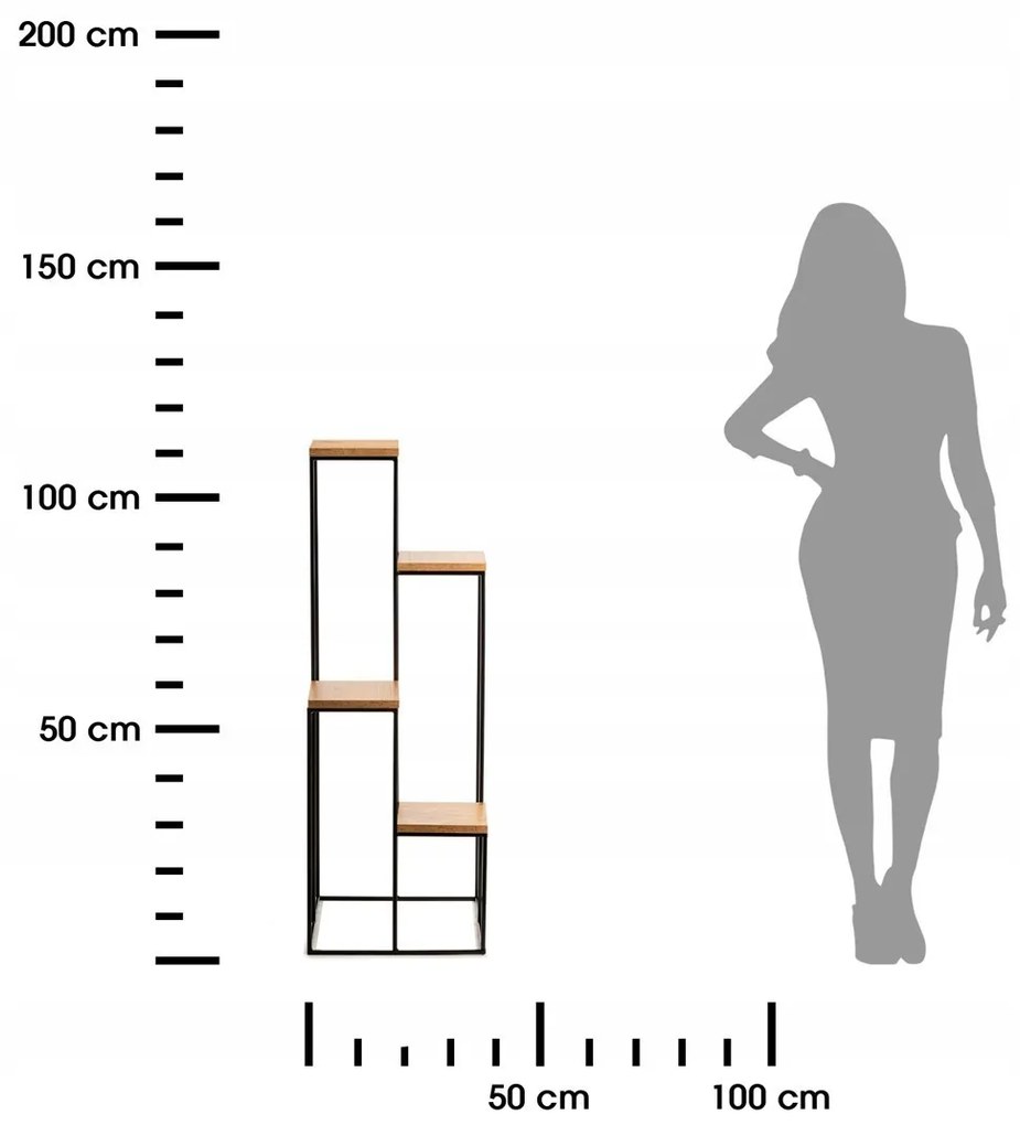 STOJAN NA KVETINÁČ KASKADA 110X40X40 CM ČIERNA/HNEDÁ
