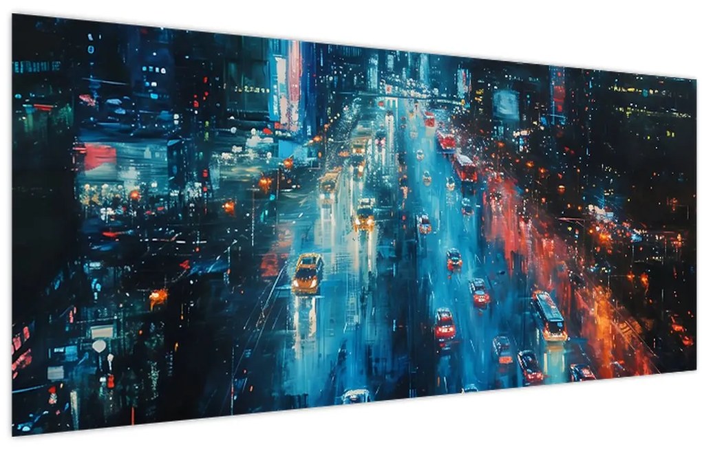 Obraz - Veľkomesto, olejomaľba (120x50 cm)