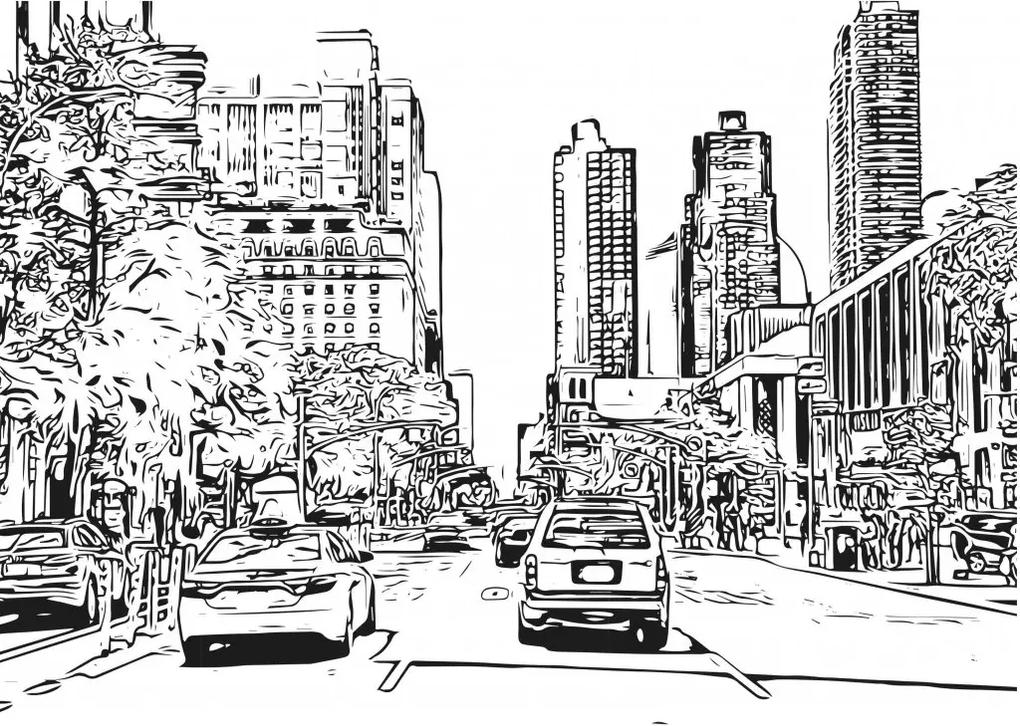 Manufakturer -  Tapeta sketch New York City