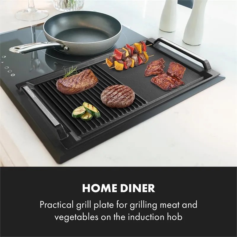 Klarstein Delicatessa Grill Pan, grilovacia platňa, príslušenstvo k indukčnej varnej doske, čierna