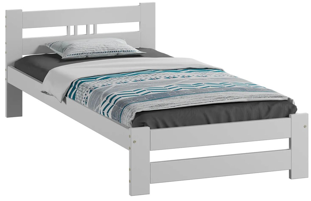Postel borovice LUX VitBed 100x200cm masiv bílá