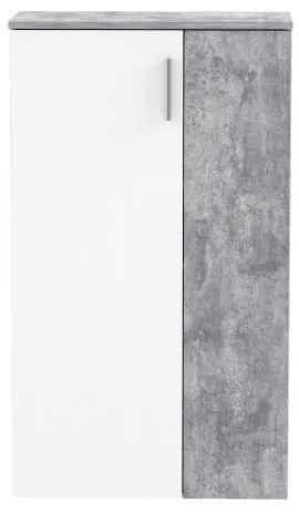 Botník ETON – biela/šedá, betónový vzhľad