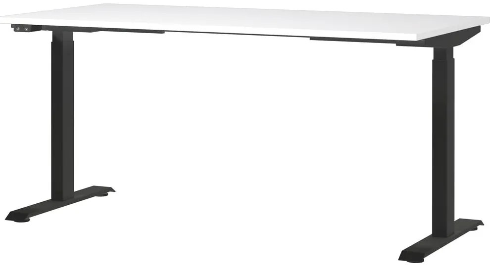 Pracovný stôl s elektricky nastaviteľnou výškou s bielou doskou 80x160 cm Jet – Germania