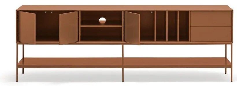 TV stolík v tehlovej farbe 220x74x45 cm Platt – Teulat