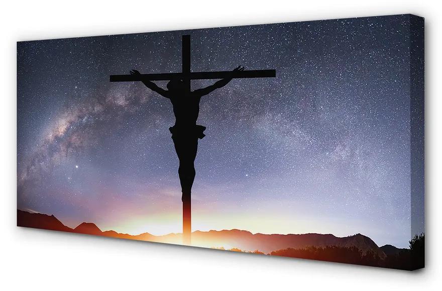 Obraz na plátne Ježiš ukrižovaný neba 100x50 cm