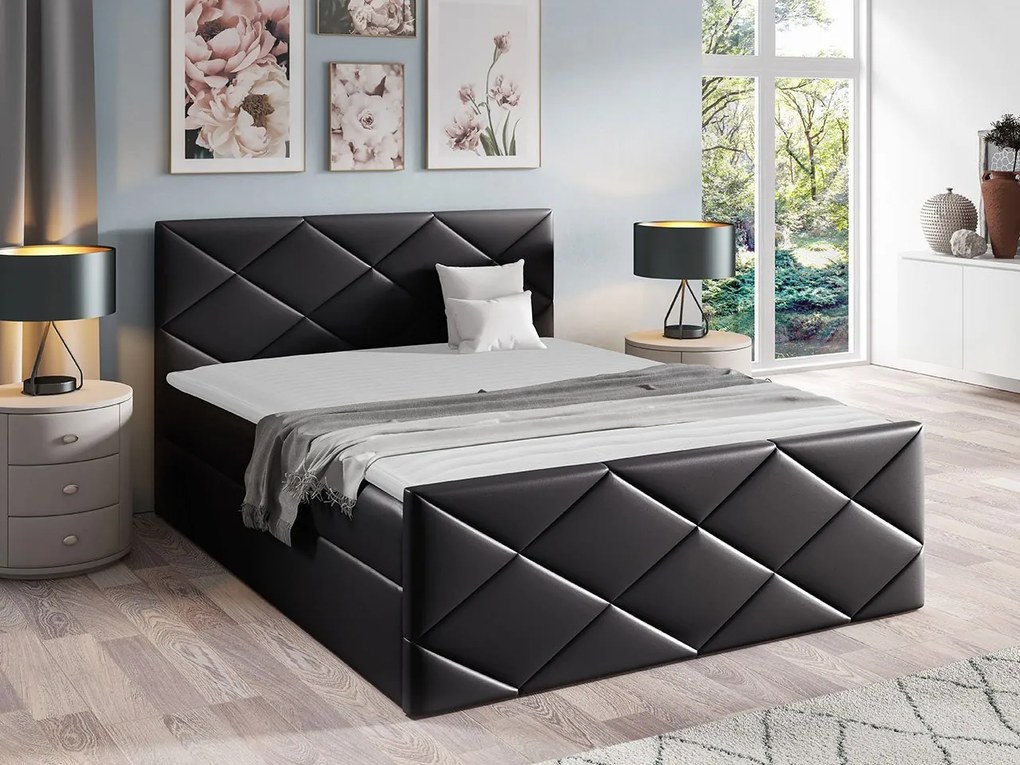 Kontinentálna posteľ Guillermo, Rozmer postele: 180x200, Dostupné poťahy: ekokoža Soft 10a