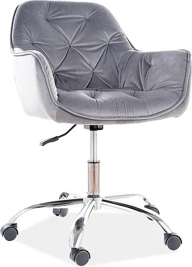 SI Q-190 Sametová otočná stolička sivý